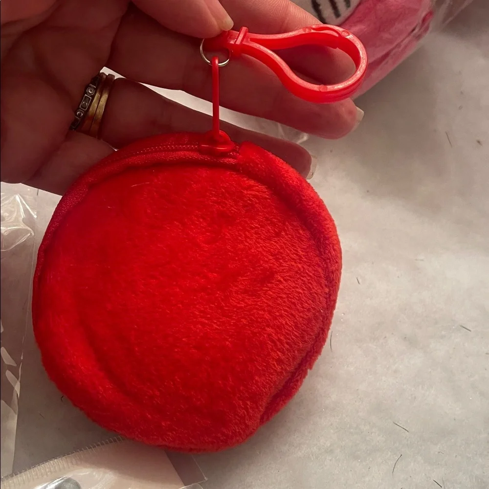 Hello Kitty Kids Socks coin purse, Necklace Set - Red, White nwt